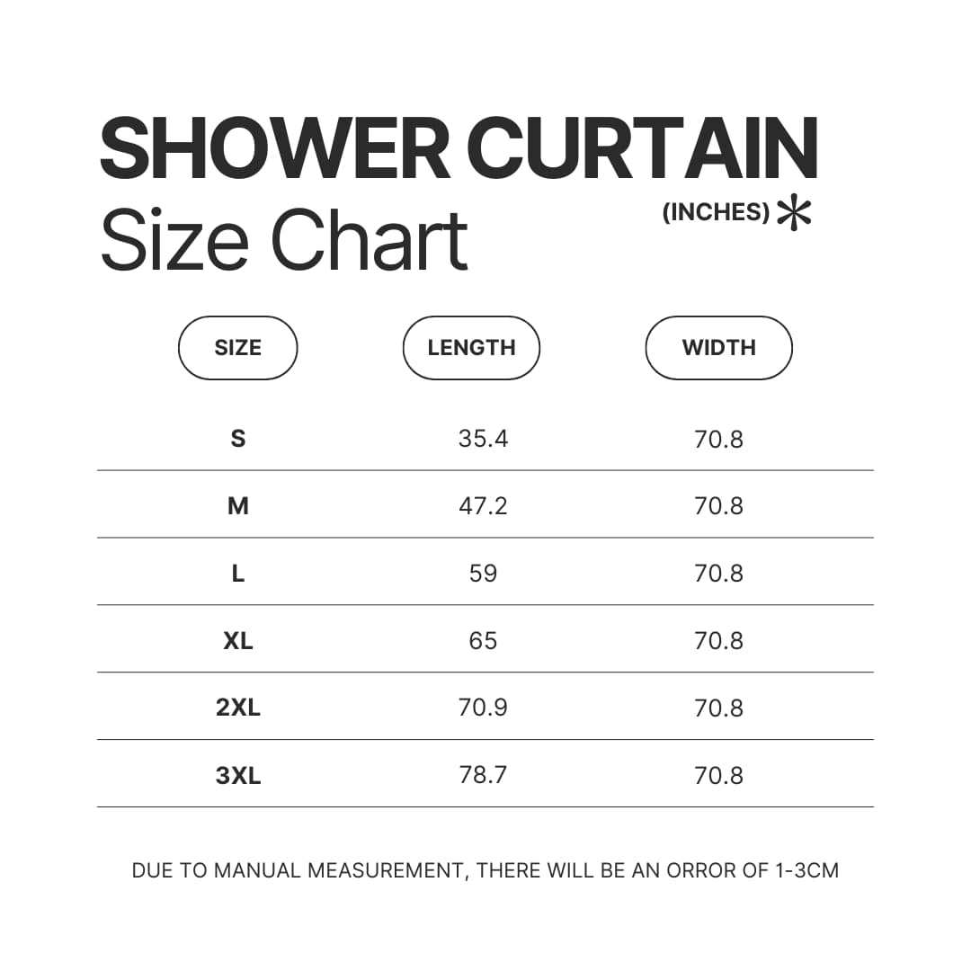 Shower Curtain Size Chart - Blue Lock UK Shop