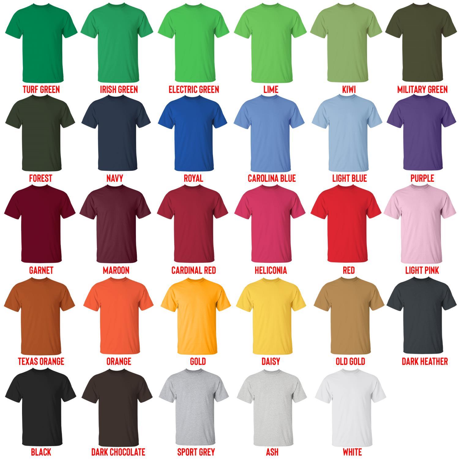 t shirt color chart - Blue Lock UK Shop