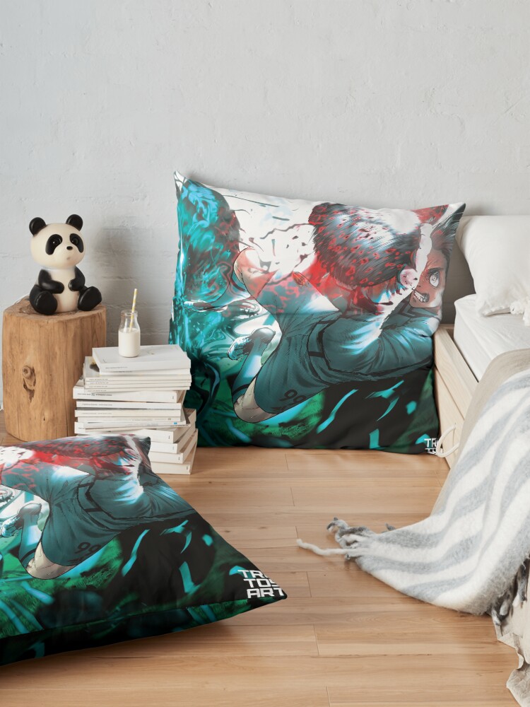 Gagamaru Blue Lock Throw Pillow - Image 2
