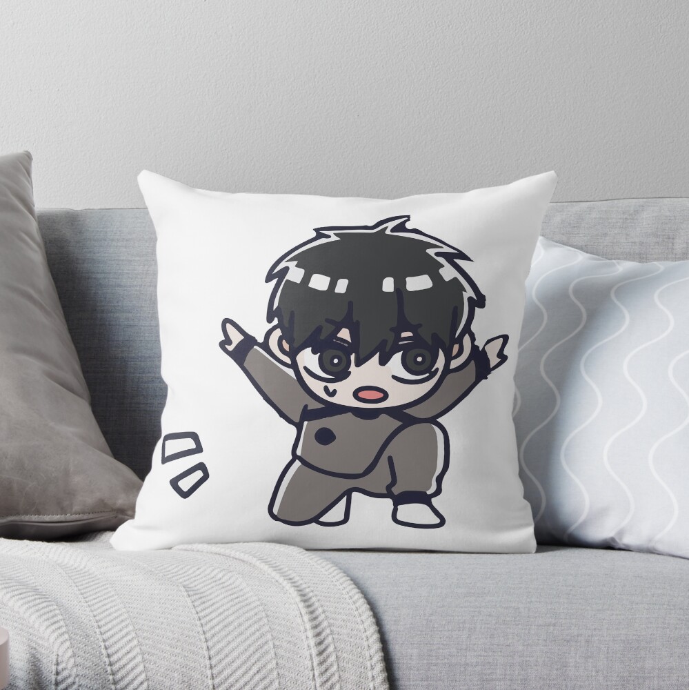 Blue Cute Chibi Hyoma Chigiri Throw Pillow