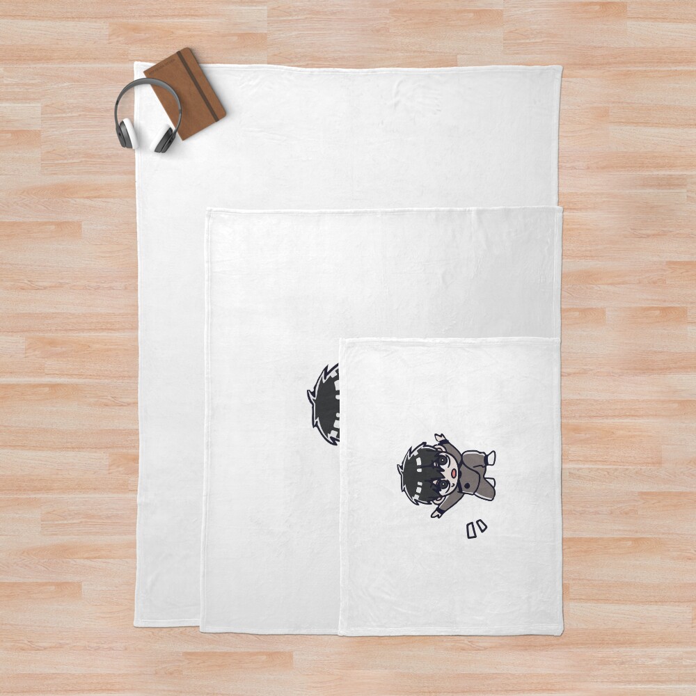 Blue Cute Chibi Hyoma Chigiri Throw Blanket - Image 3